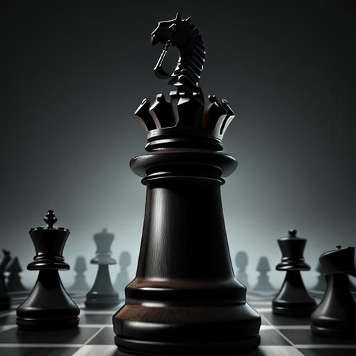 Hyperrealistic Giant Chess Piece with Volumetric Lighting