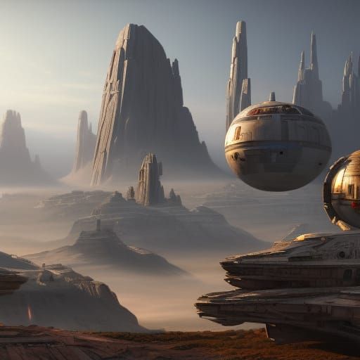 Star Wars Scene as Detailed Matte Painting