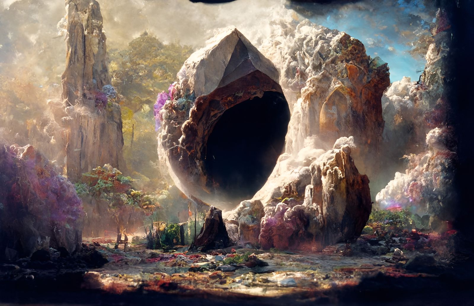 Magic Geode Portal to Alien World: 3D Art