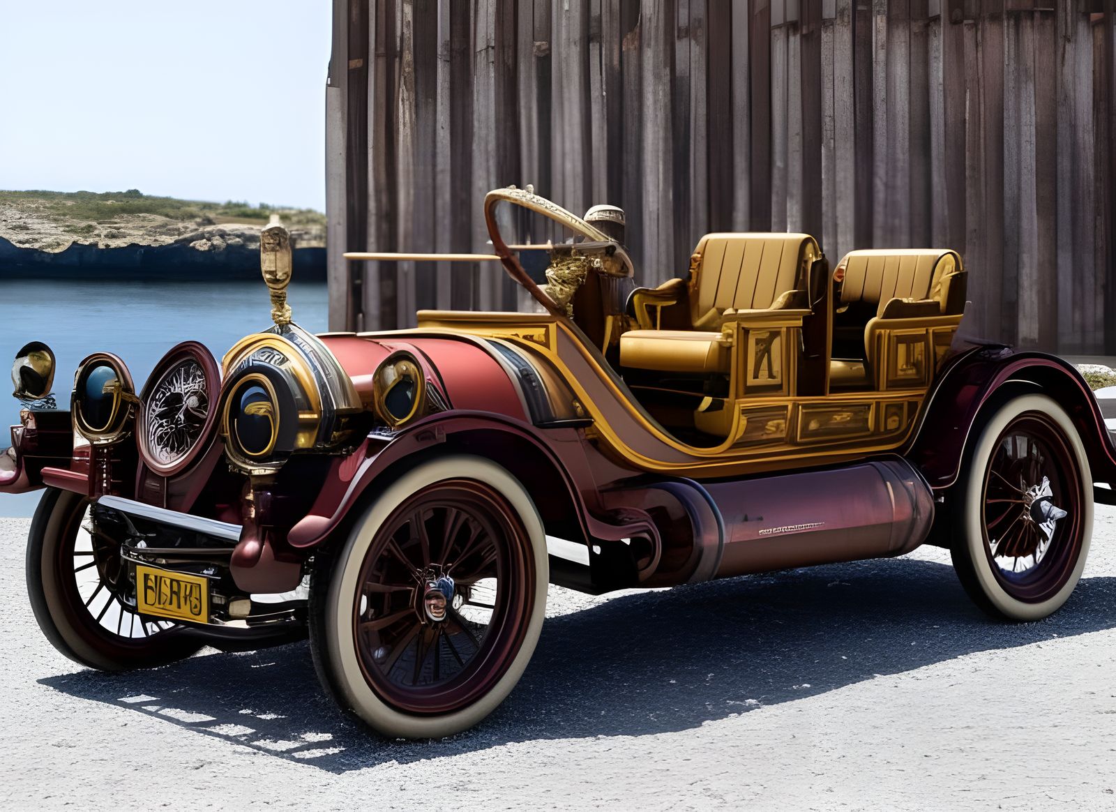 Steampunk Vintage Car Inspired by Jules Verne