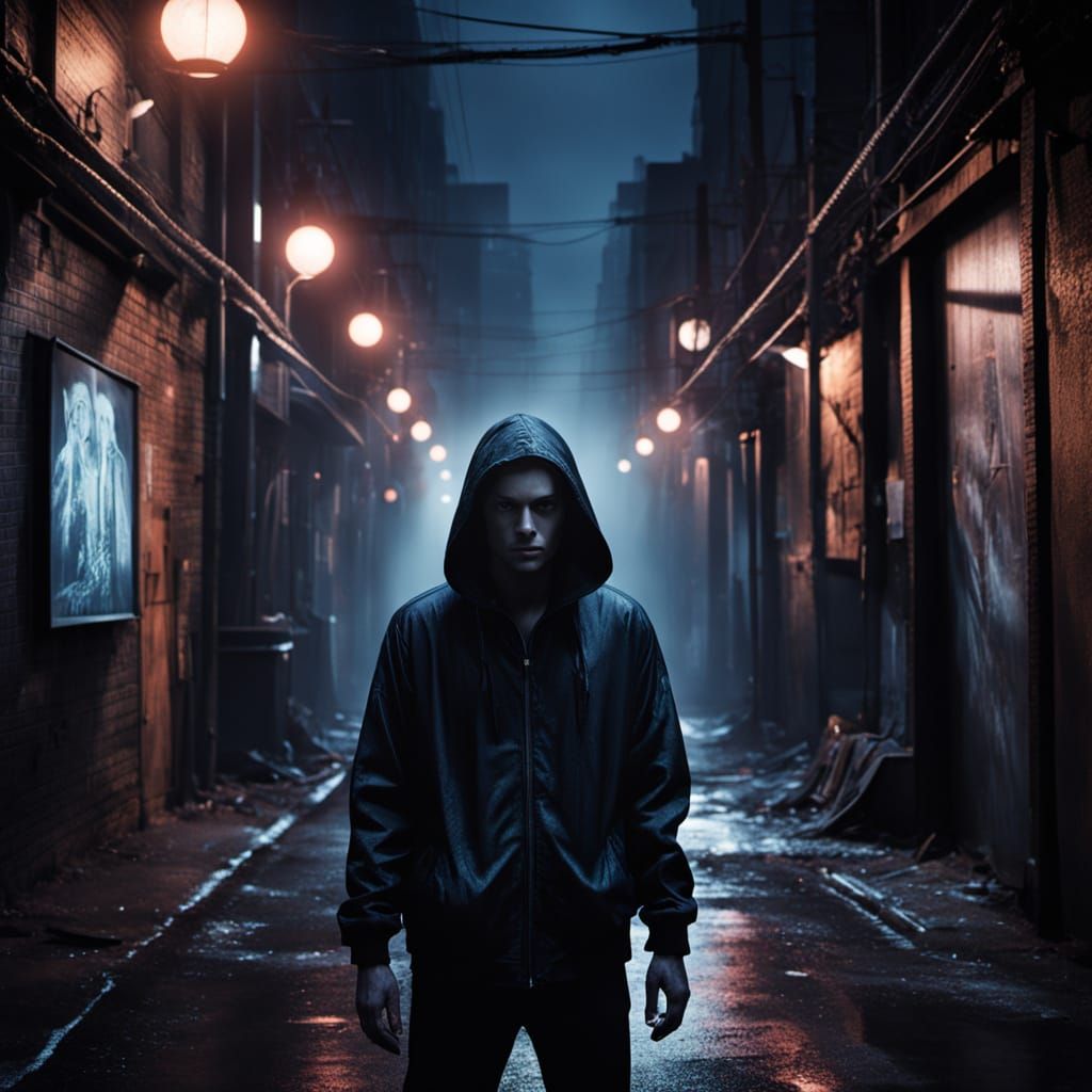 Dark City Shadows Unleashed in Hyperrealistic Style