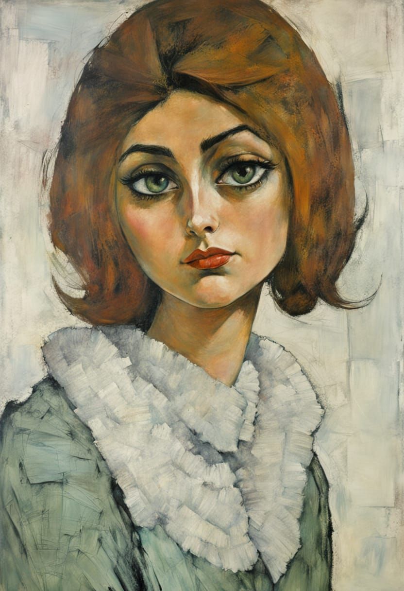 Elegant Goth Girl Portrait in Minimalist Style