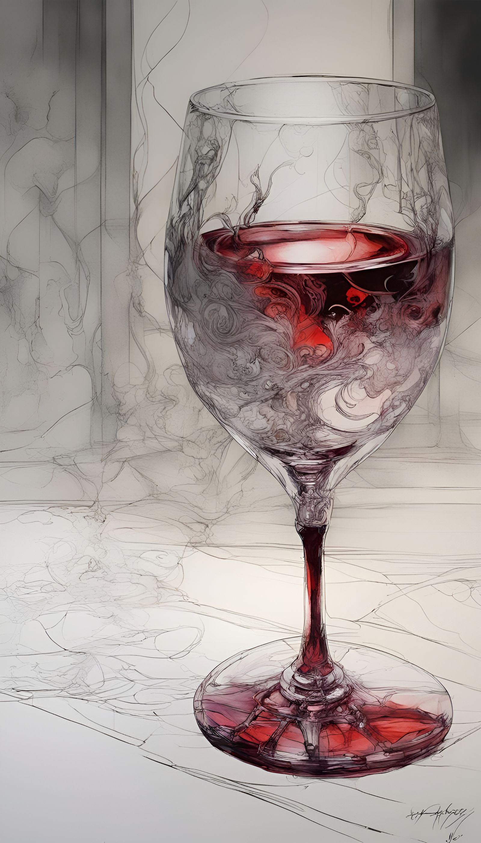 Intricately Detailed Dichroic Wine Glass Art