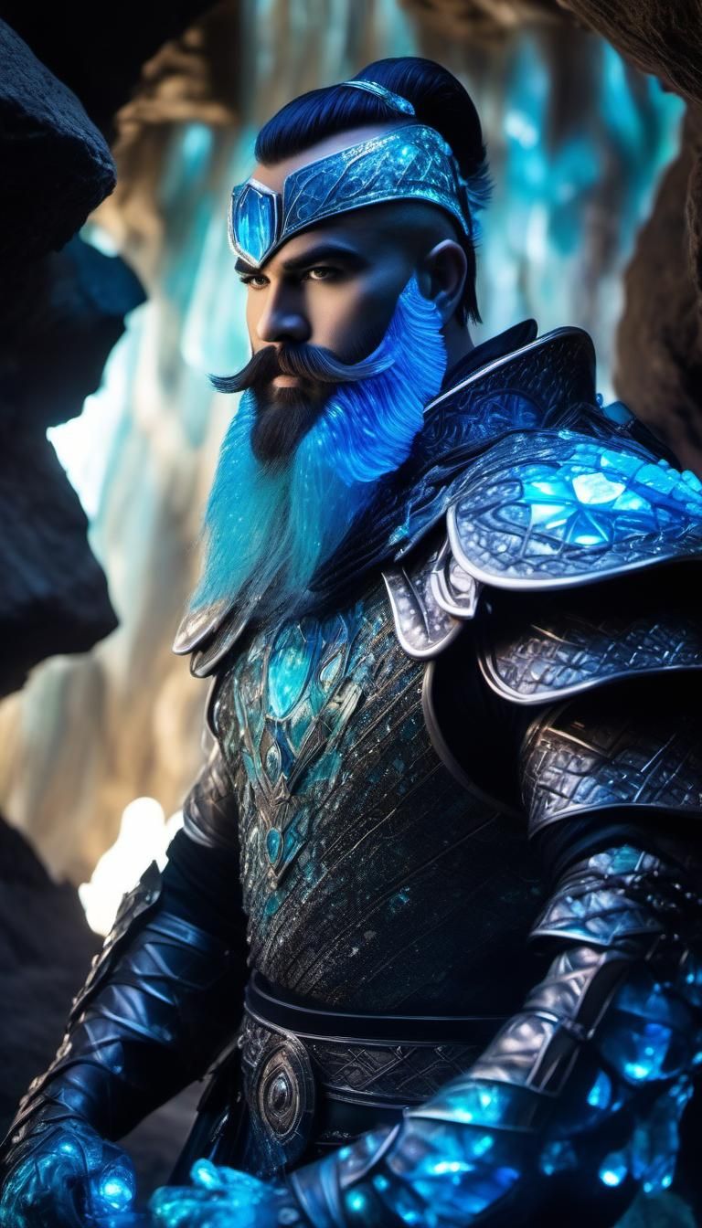 Tough Dwarf Warrior in Crystal Armor