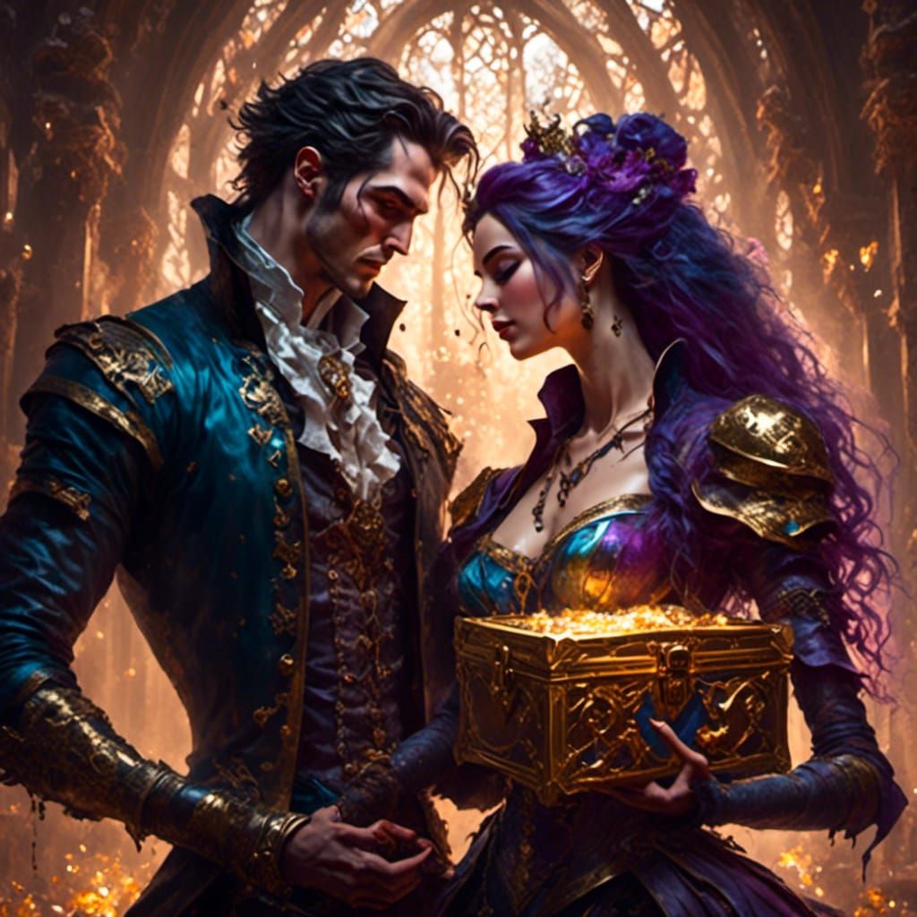 “Do you truly love me?” she asked. “With all my heart,” he replied, his gaze firmly fixed on her chest…of gold.