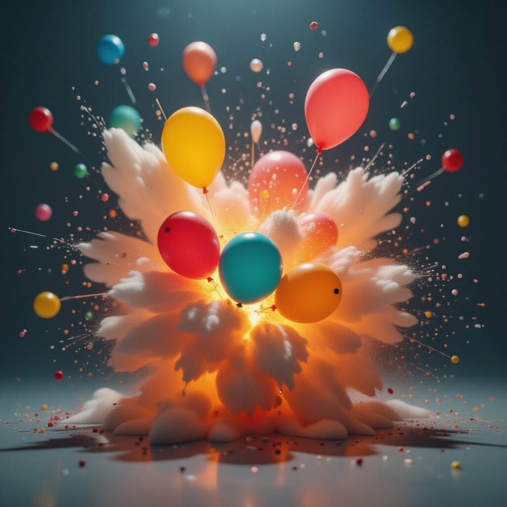 Balloon Explosion Captured in Slow Motion