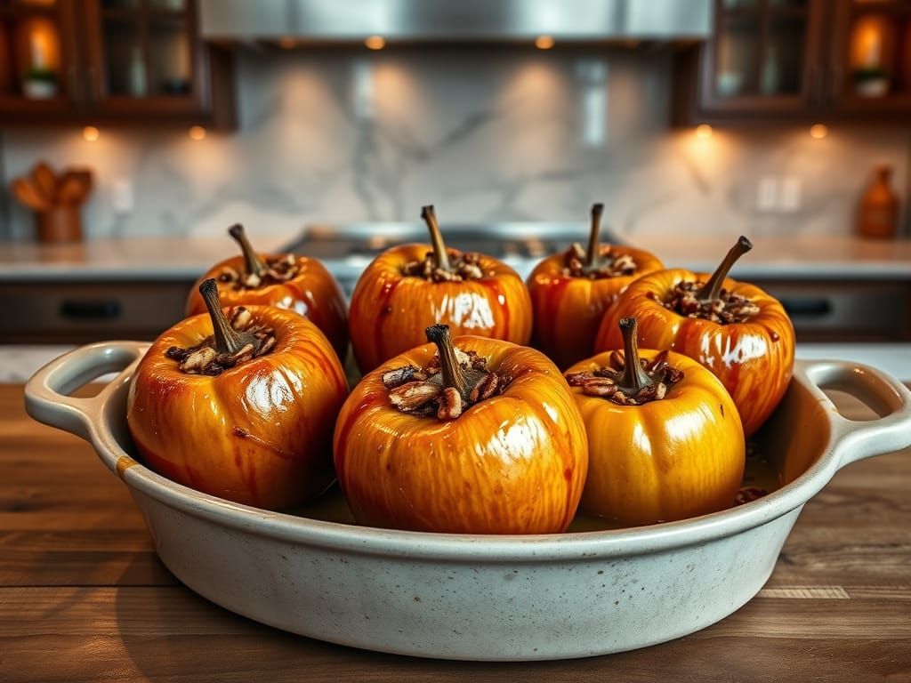 Hyper-Realistic Golden-Brown Baked Apples in a Luxurious Kit...
