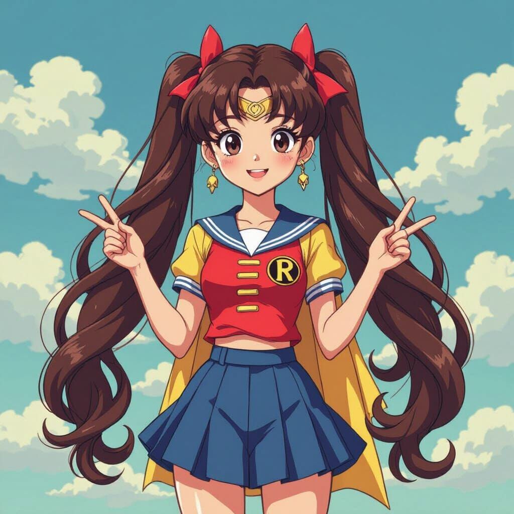 Girl with Purple Streaks and Violet Skirt in Vibrant Style