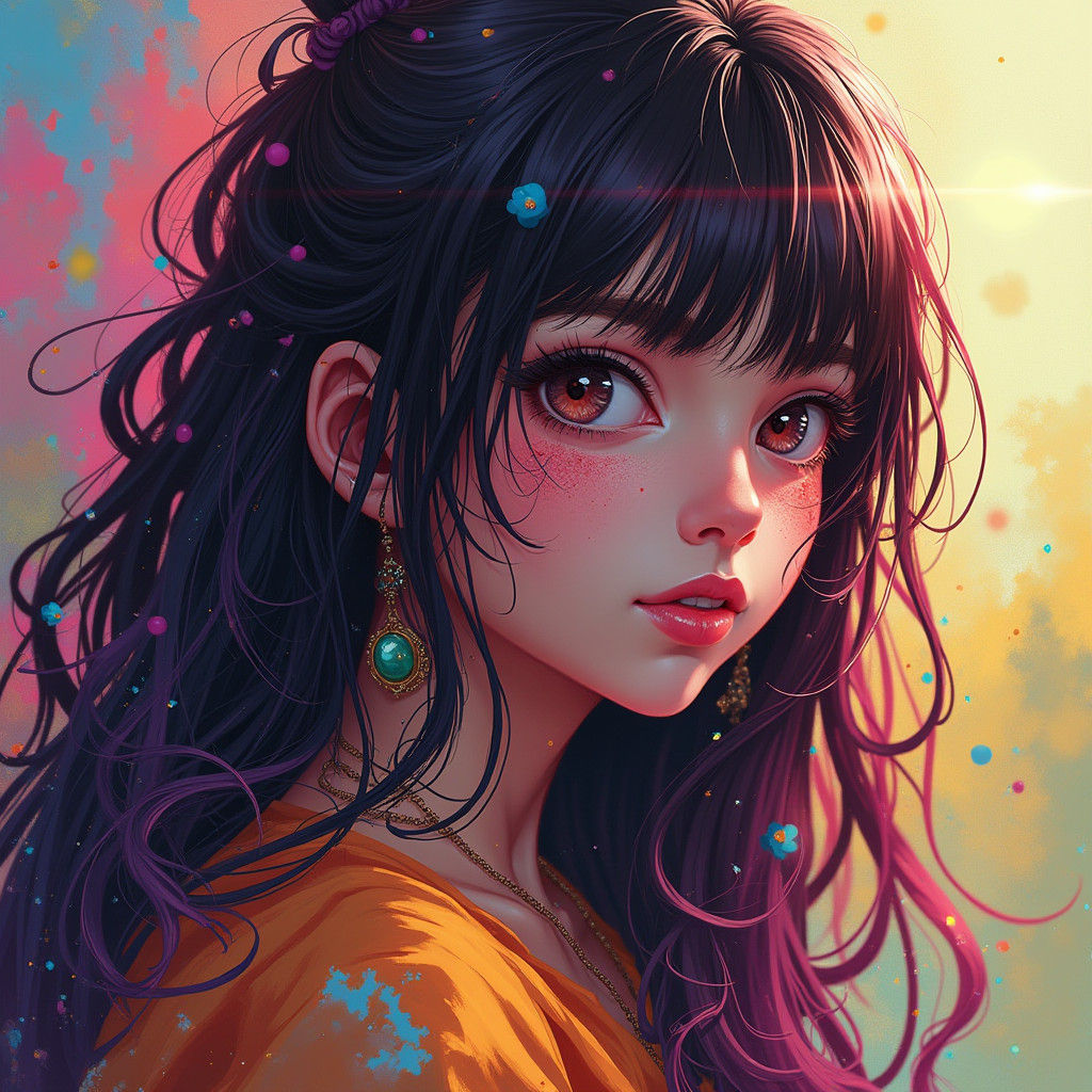 Hyperrealistic Punky Brewster Portrait in Splash Art Style