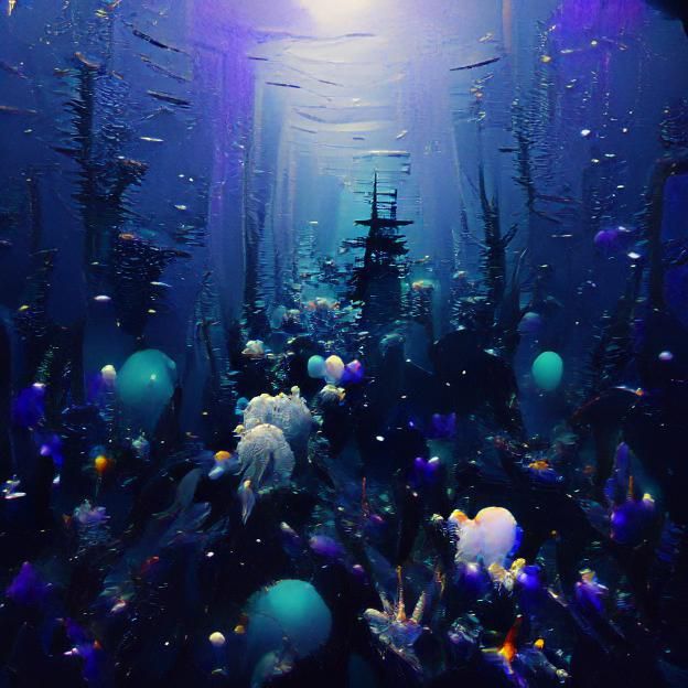Mysterious Deep Ocean Scene