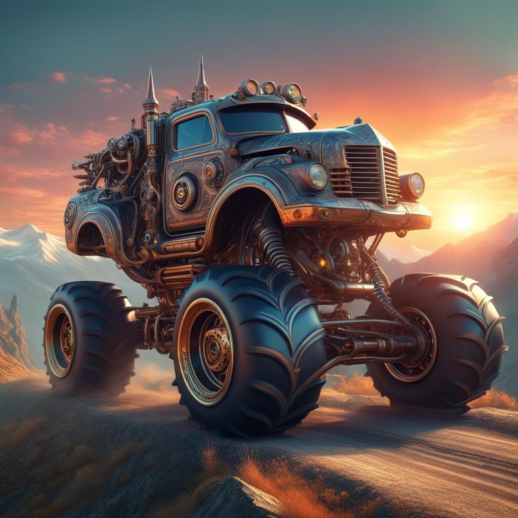 Steampunk Monster Truck Sunset Drive