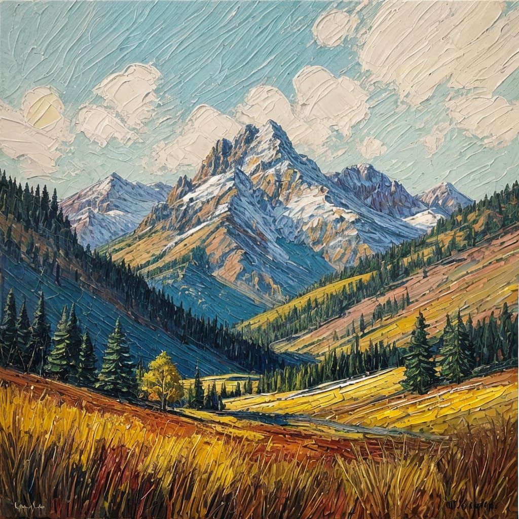 Vibrant Impasto Artwork Captures Abstract Energy