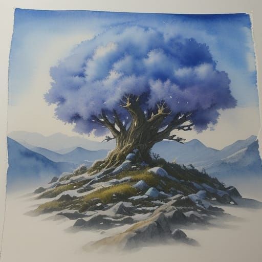 Whispering Voice in Cold Wind Watercolour