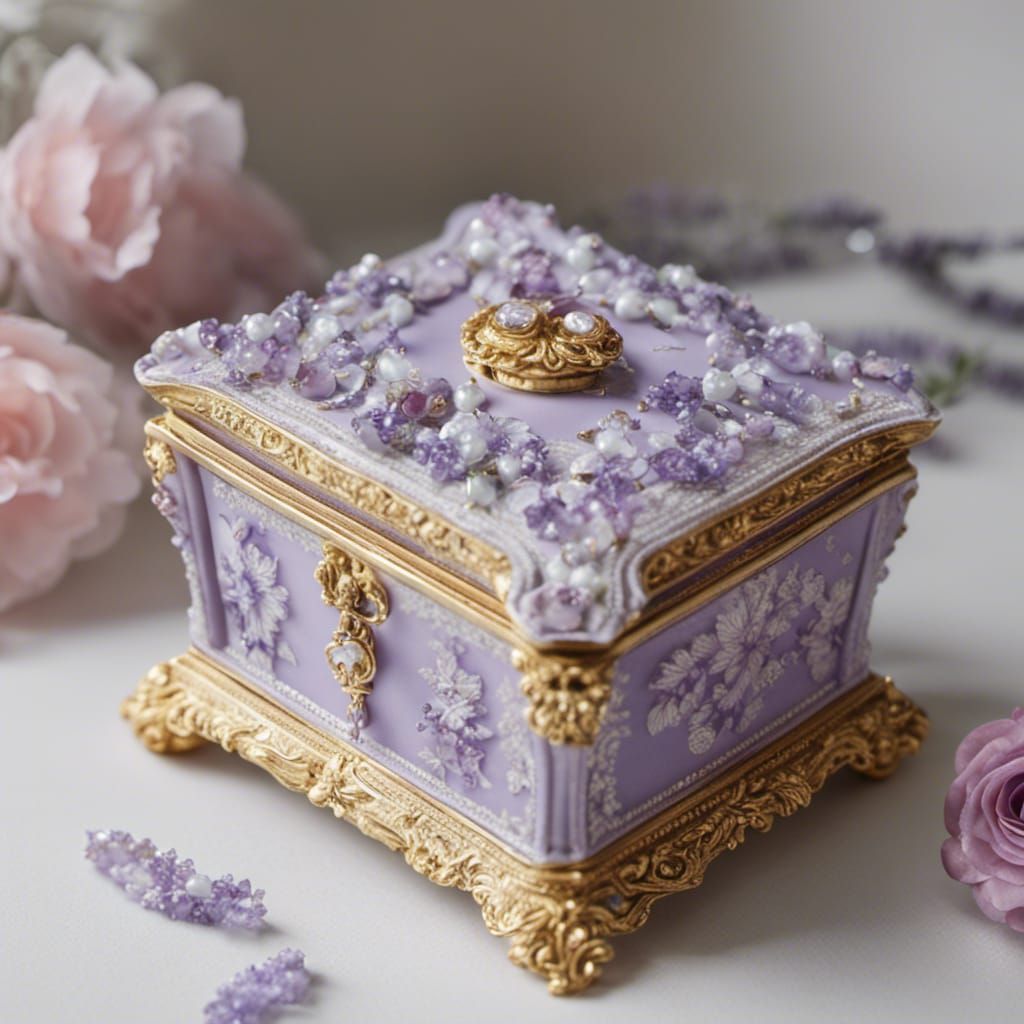 Sparkling Rococo Lavender Jewelry Box
