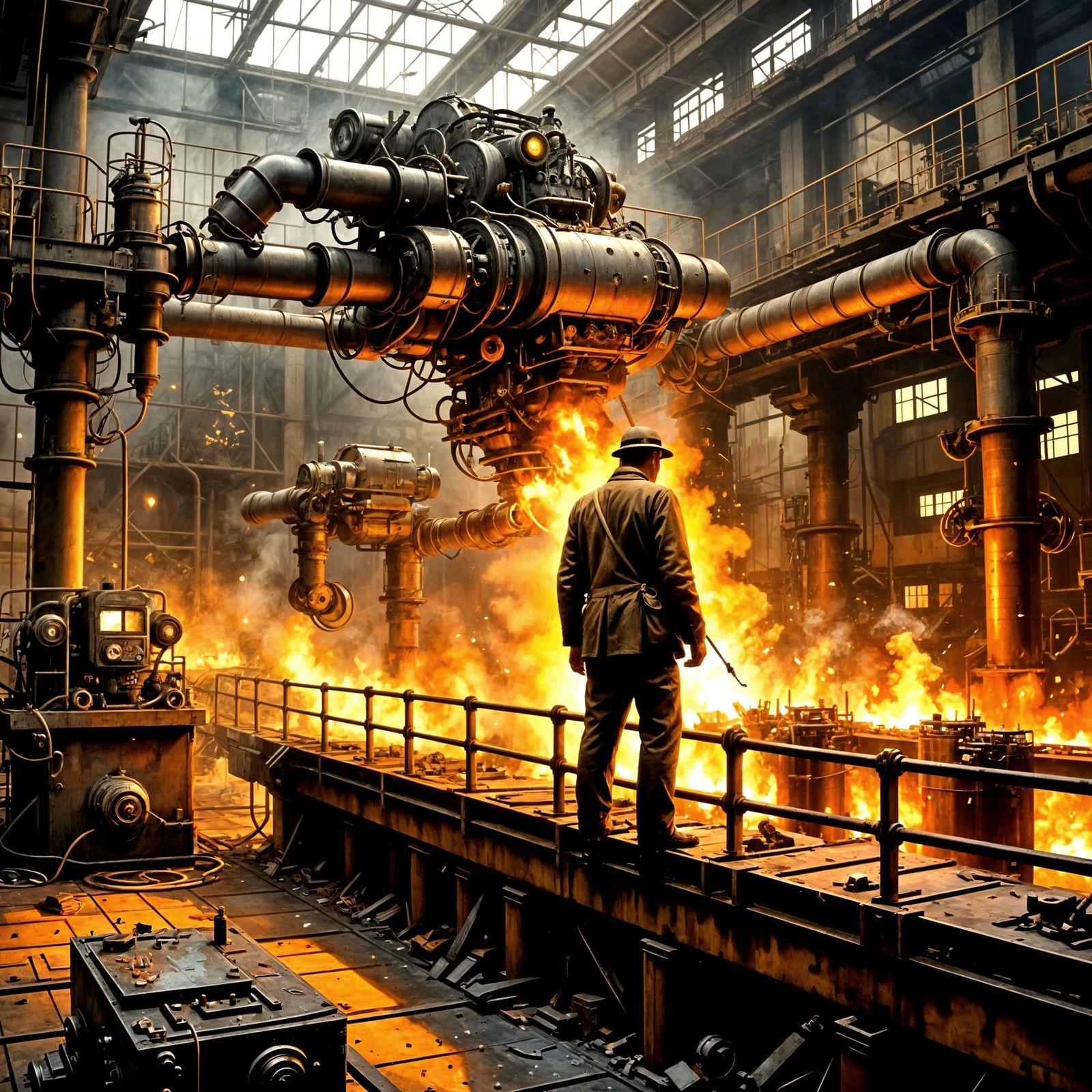 Vast Robotics Factory Interior in Surreal Style