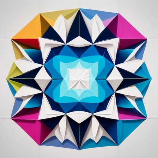 Geometric Origami Paper Craft in Pop Art Style