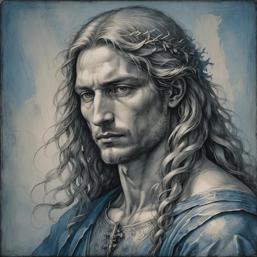 Renaissance Portrait of Serene Man in Sfumato Style