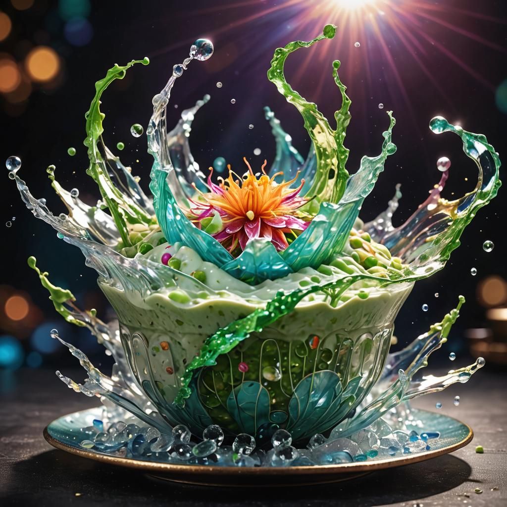 Iridescent Cendol Mythical Being in Digital Painting