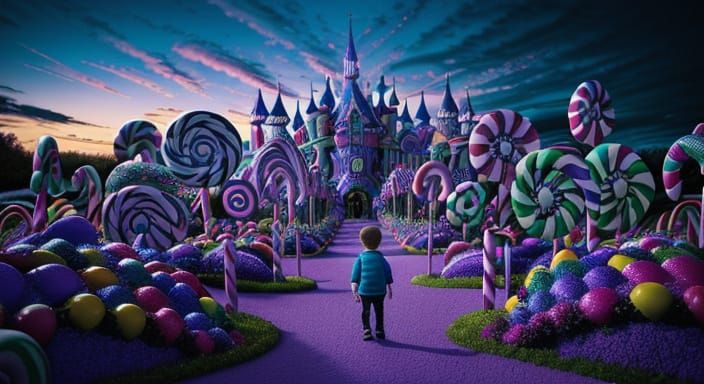 Child's Surreal Walk Through Candy Land