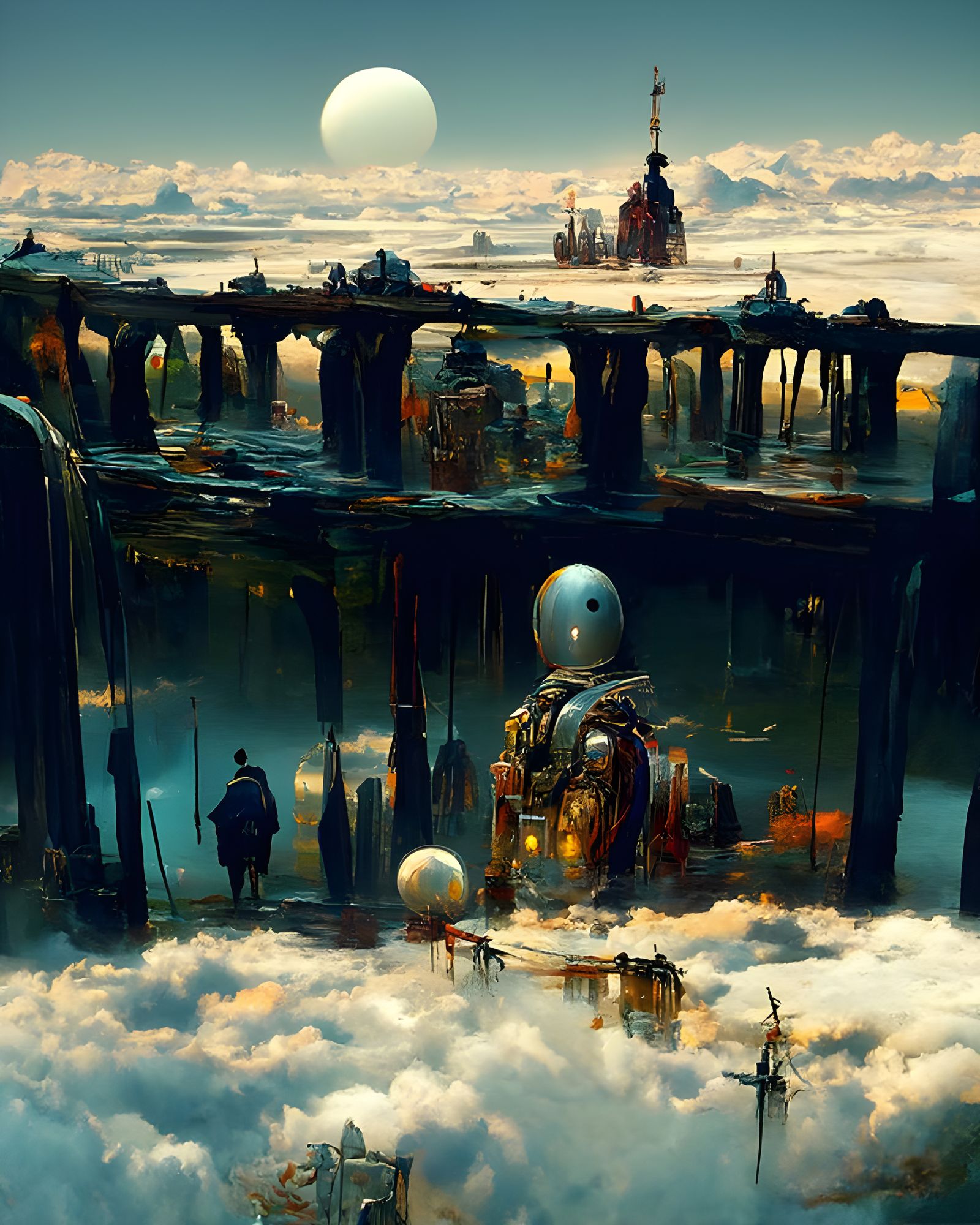 Robot City by the Sea: Sci-Fi Fantasy Art