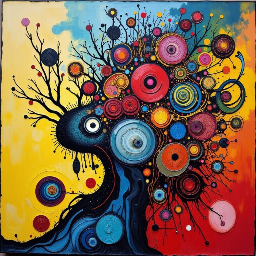 Vibrant Abstract Artwork Inspired by Cicada Song