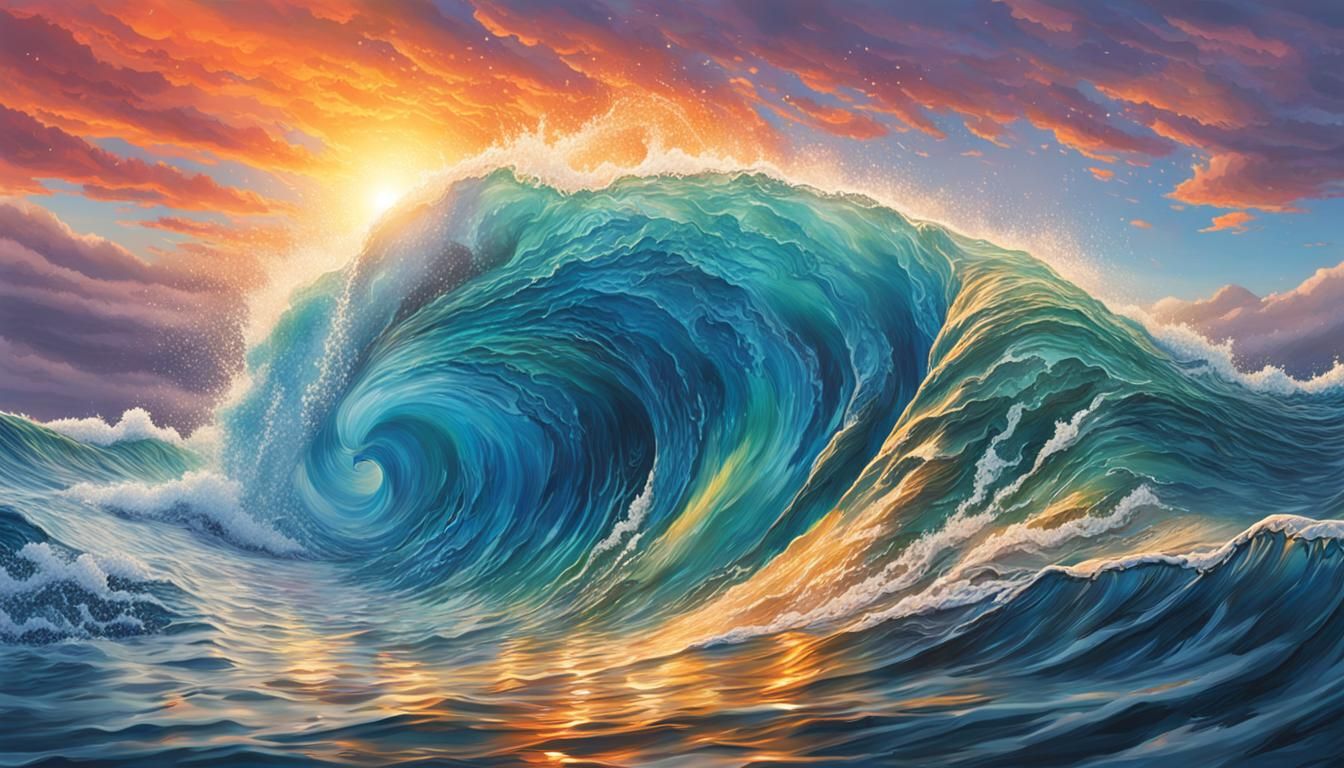 Love as the Seventh Wave: Hyperrealistic Splash Art