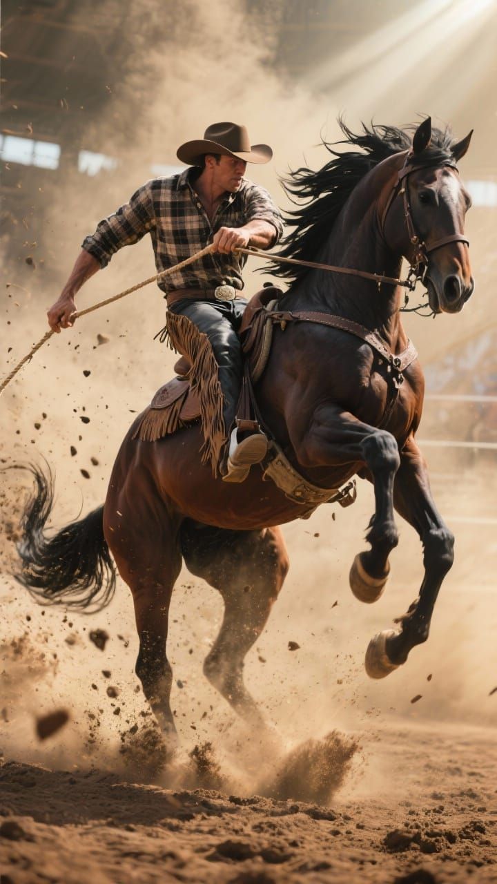 Rodeo Cowboy's Explosive Ride: A Cinematic Masterpiece