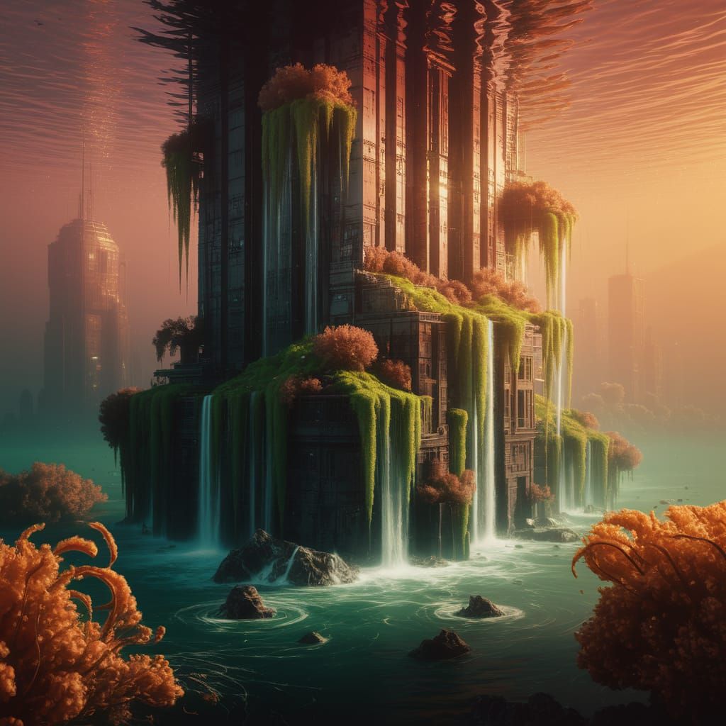 Mythical Futuristic City Reclaimed by Nature