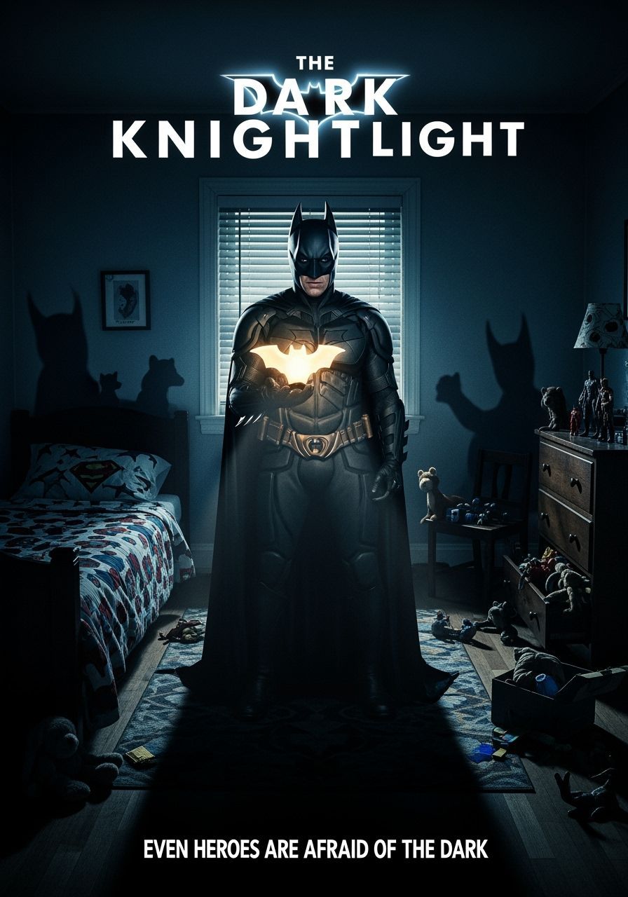 Batman Movie Poster: Brooding Hero with Nightlight