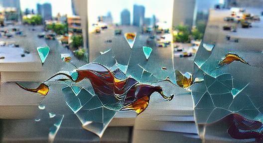 Dramatic Shattered Glass Abstract Image