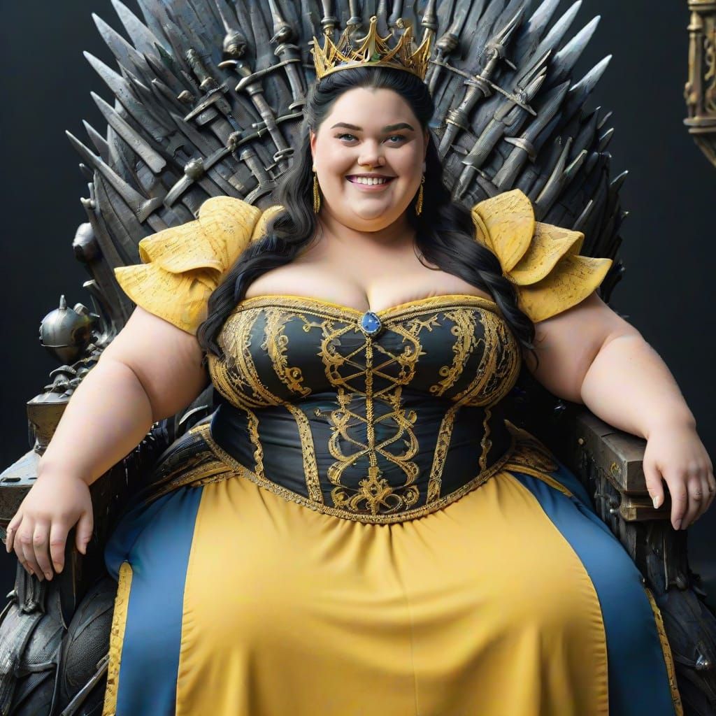 Glorious Queen Cassana on the Iron Throne