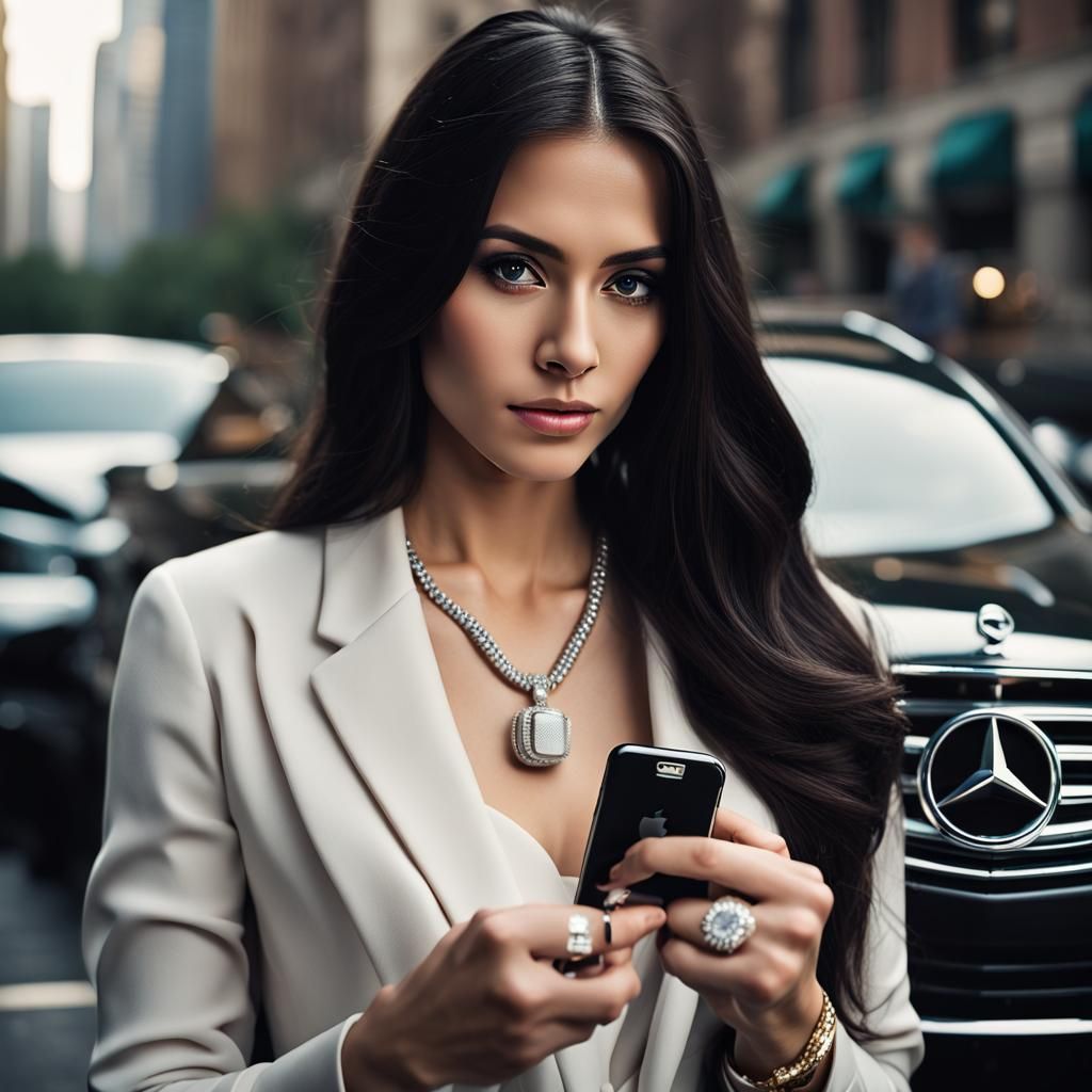 Professional Woman with Car Keys and iPhone in New York