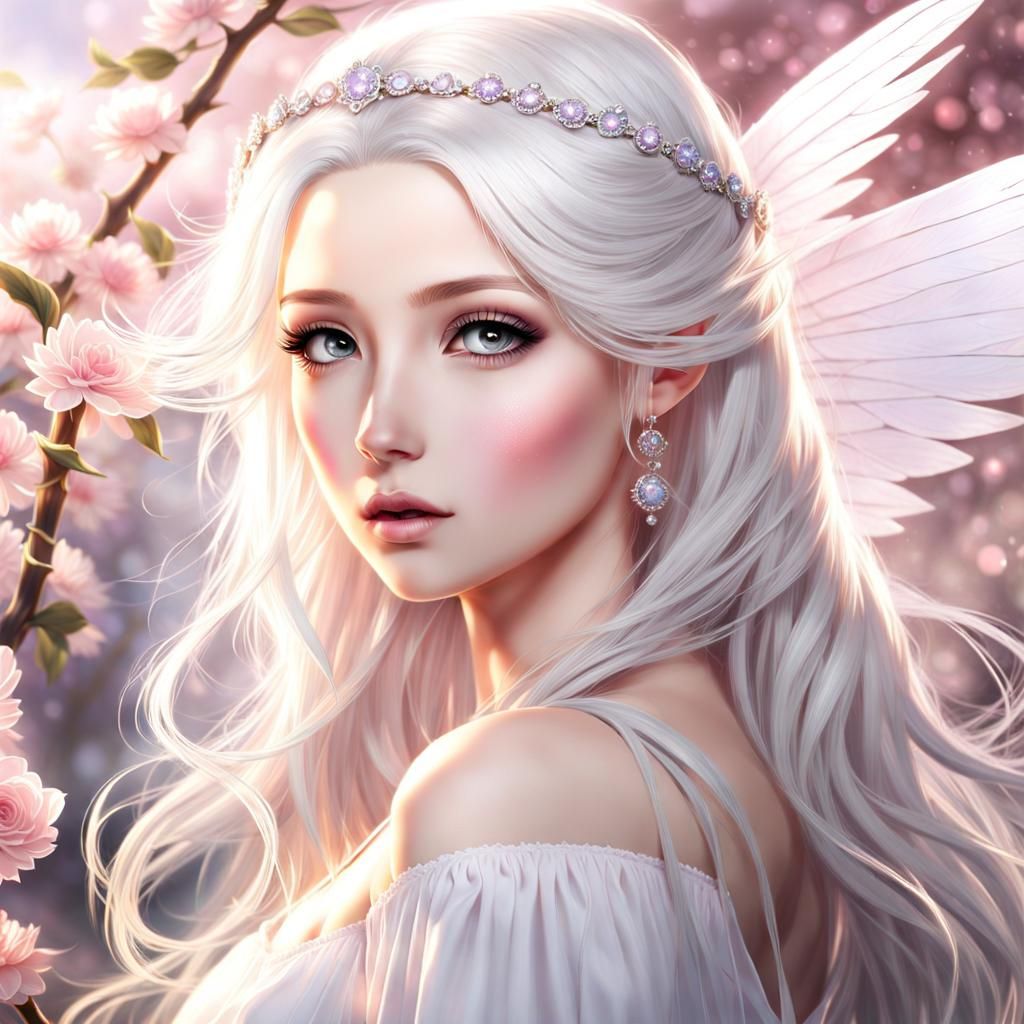 Angelic Girl in Kodomo Anime Style, Digital Art