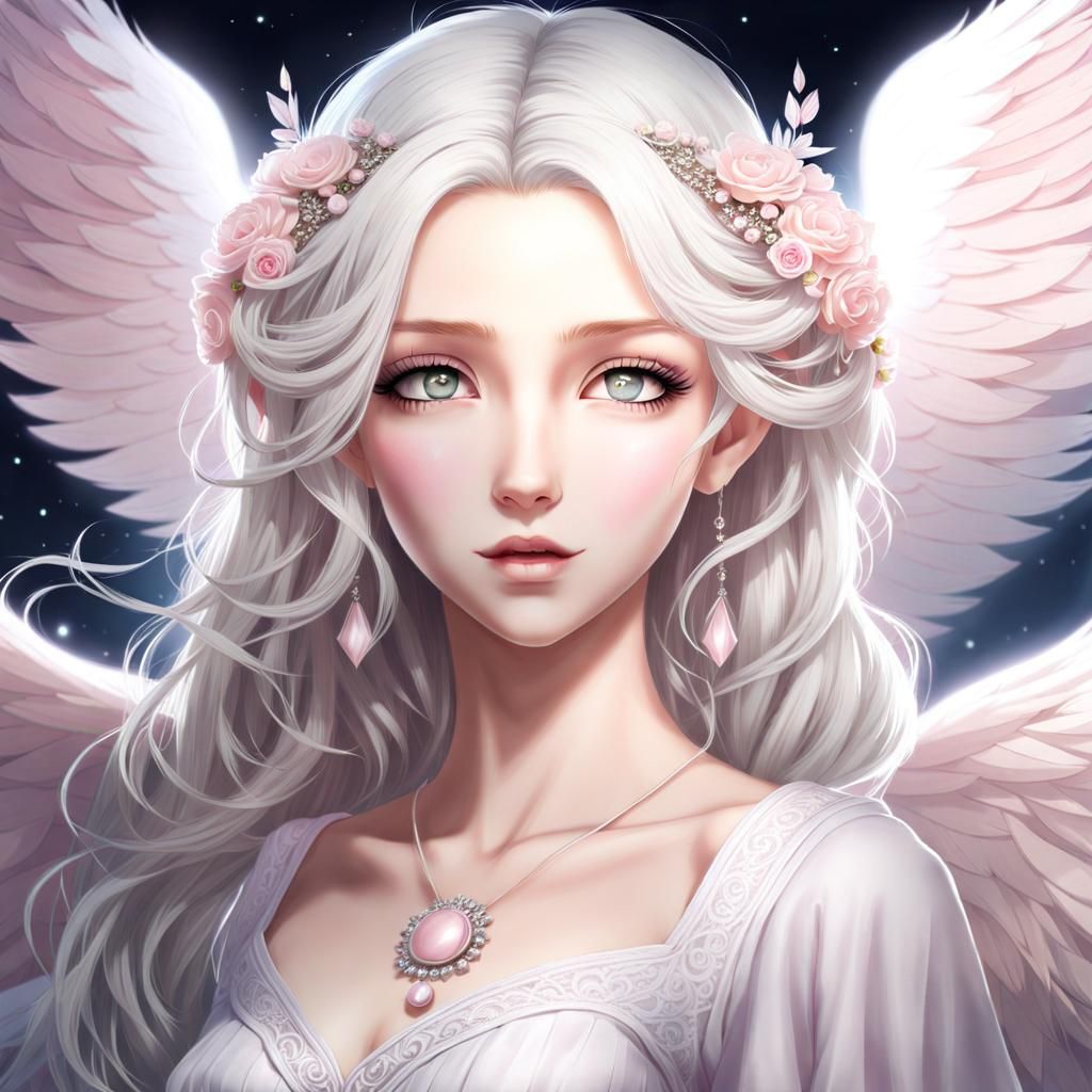Angelic Girl in Kodomo Anime Style, Hyperdetailed 8K UHD