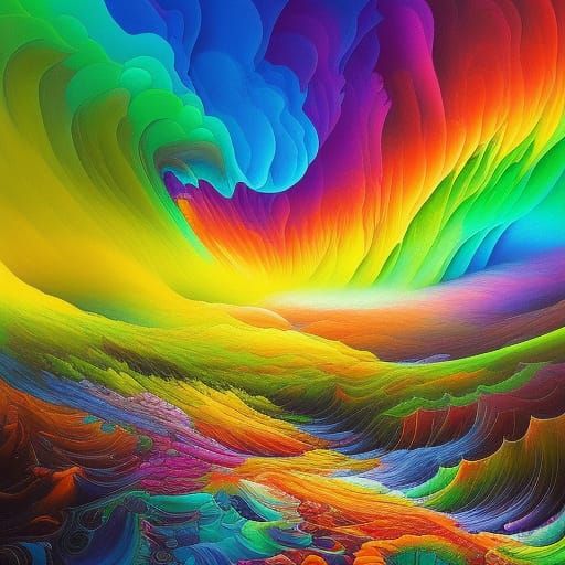 melting rainbow scenery