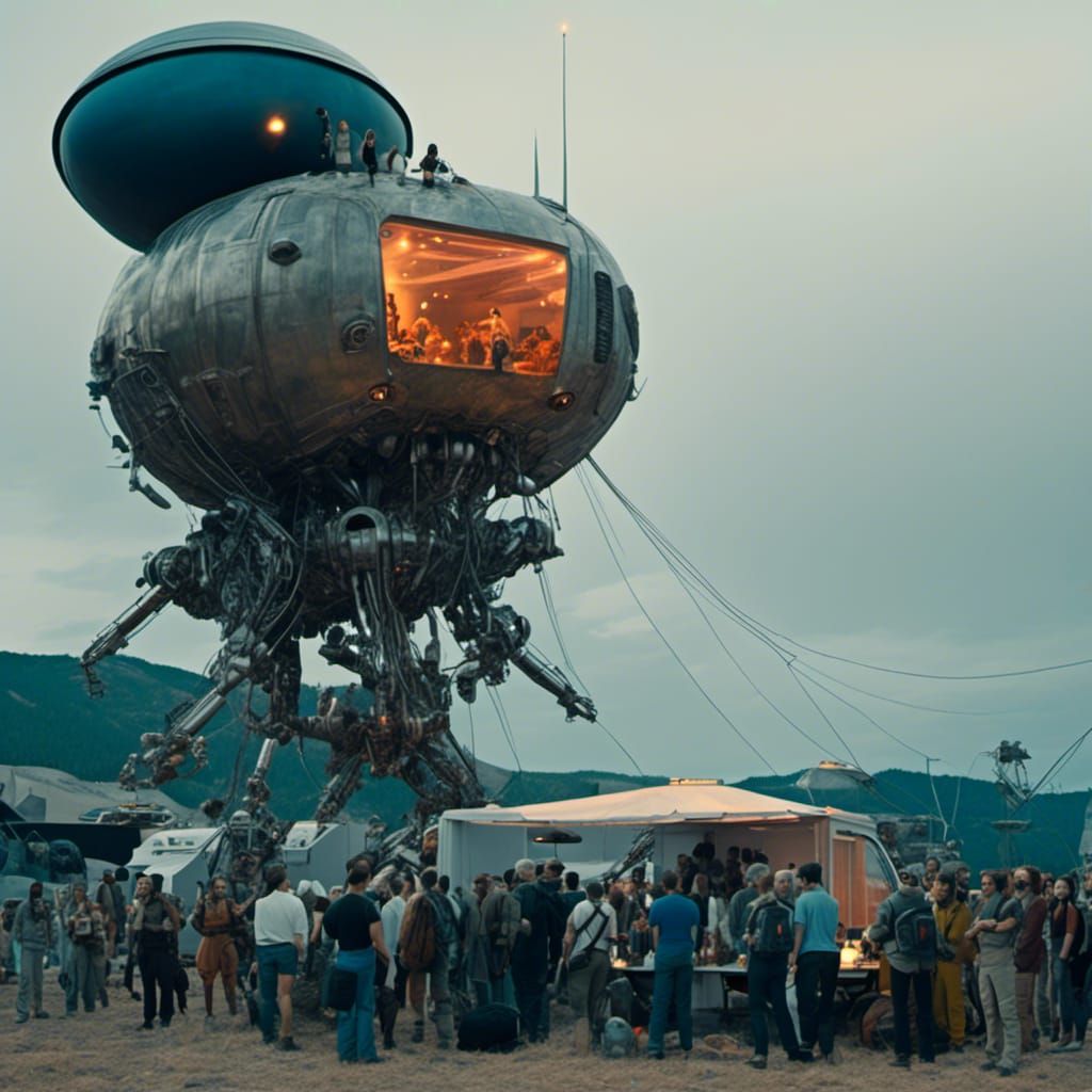 Robotic Food Truck on Mars with Alien Visitors