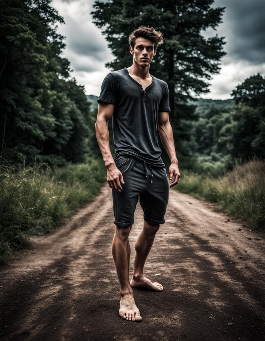 Hyperrealistic Image of a Young Man Posing