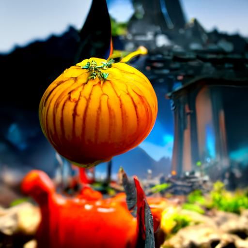 Fantastical Pumpkin in Detailed Matte Painting Style