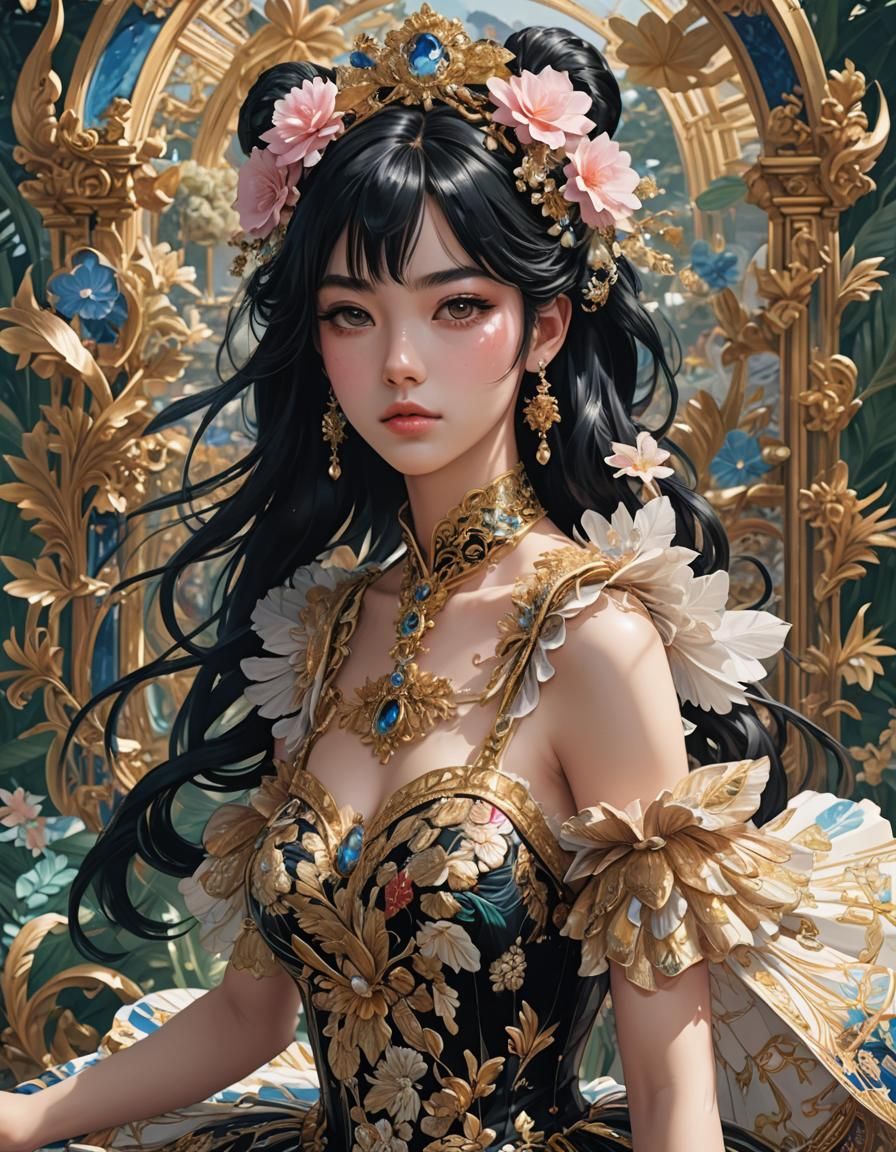 Detailed Portrait of Ballerina Neko Princess