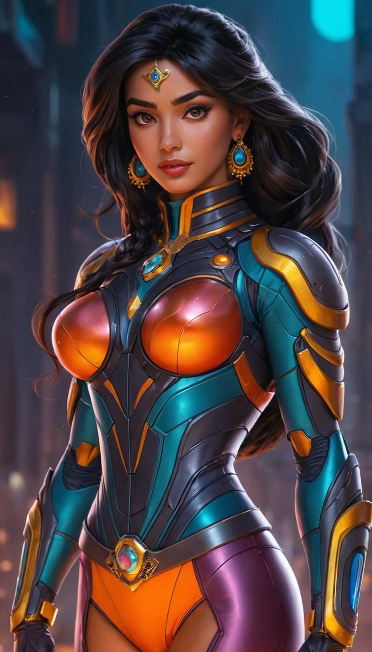 Princess Jasmine in Futuristic High-Tech Power Suit