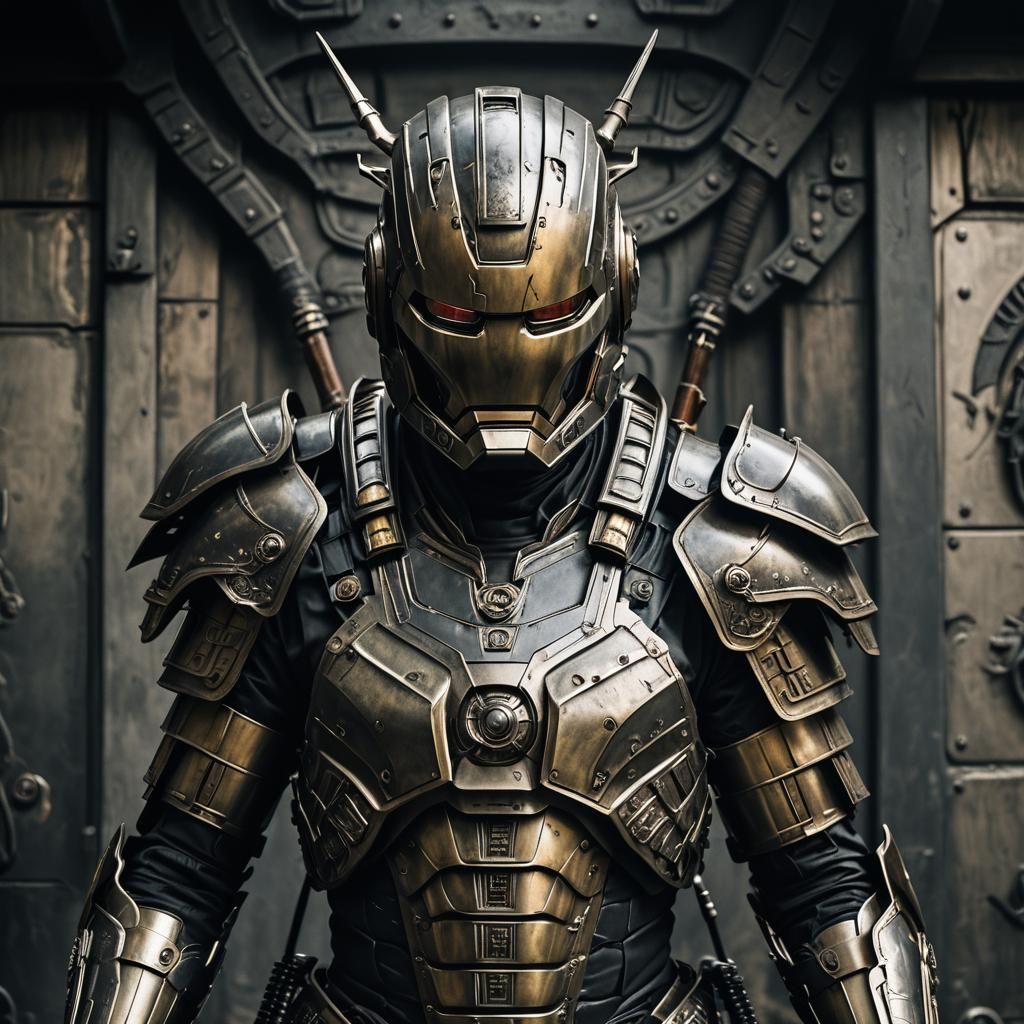 Iron Man Samurai Armor in Biomechanical Style