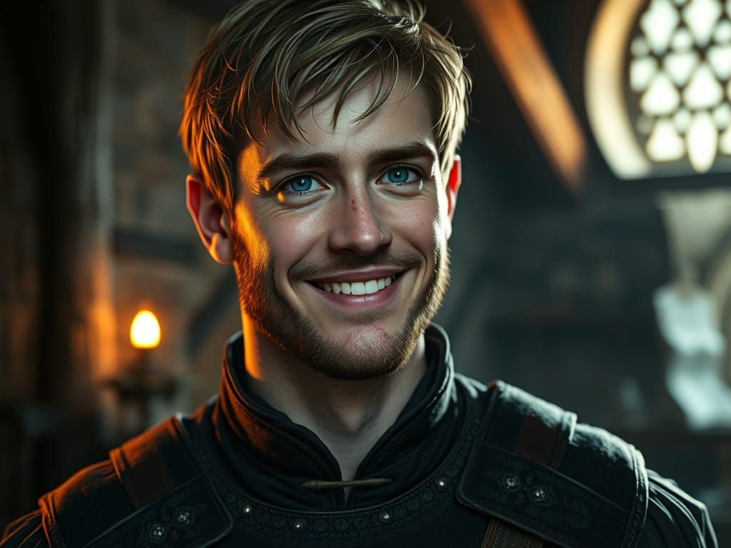 Handsome Father Seeks Forgiveness in a Cozy Medieval Home