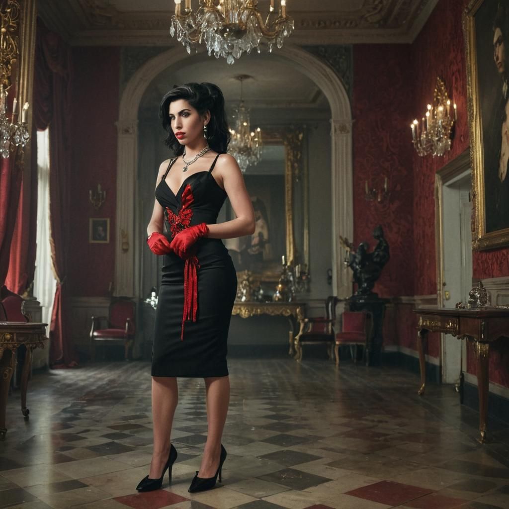 Amy Winehouse Portrait in Ornate Room