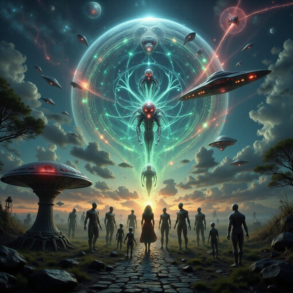 Otherworldly Ships Over Ireland: Fantasy Concept Art