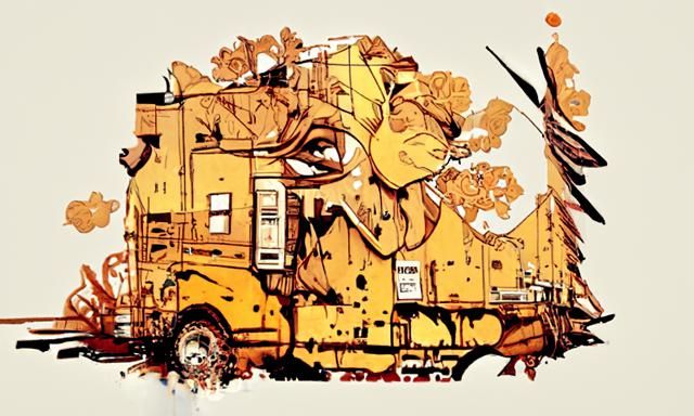 Honey Bee Graffiti Art in Geometric Style