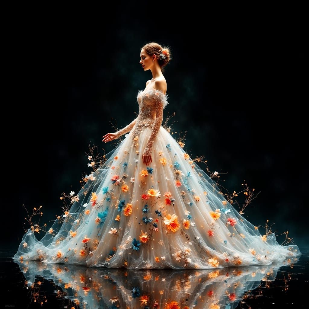 Glass Goddess in Dreamy Evening Attire