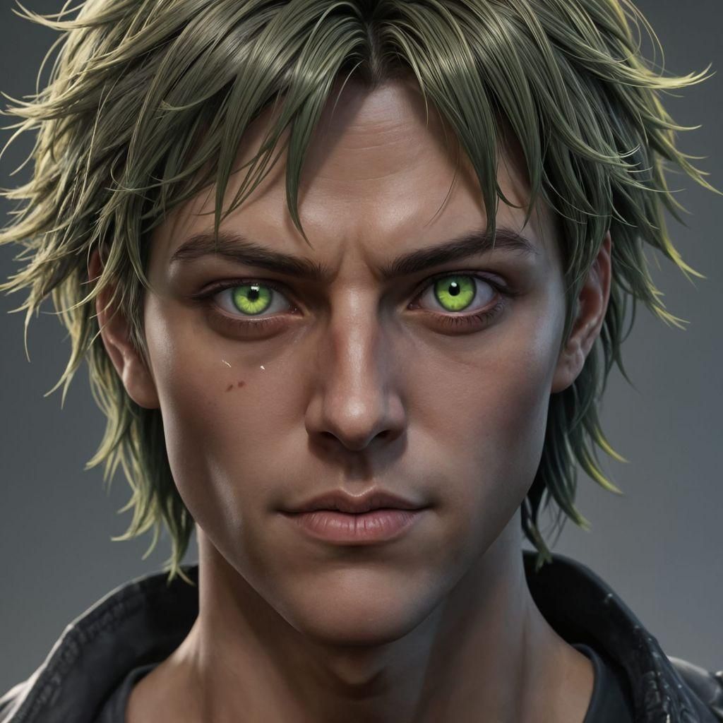 Dark Schneider with Acid Green Eyes: 3D Anime Art