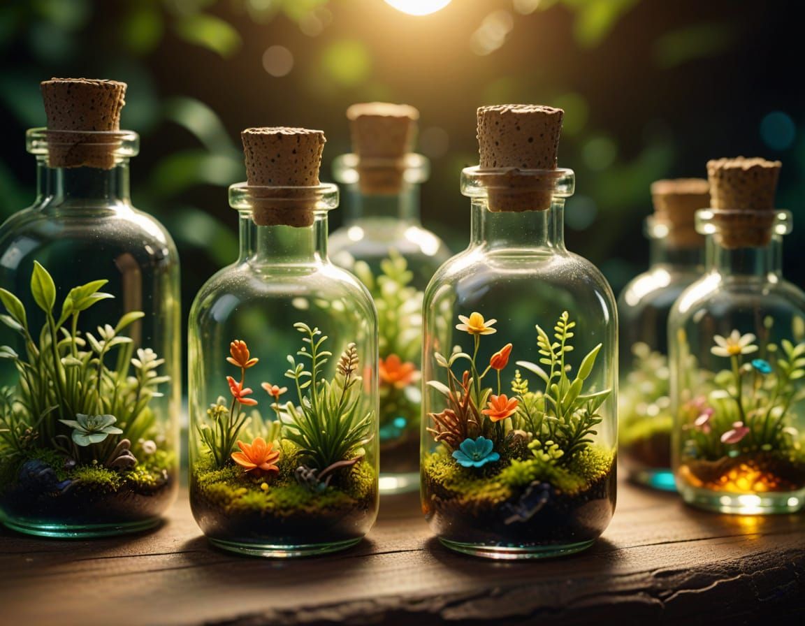 Miniature Worlds in Medicine Bottles: Concept Art