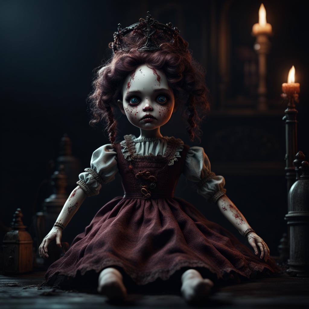 Scary Doll in Dark Fantasy Concept Art