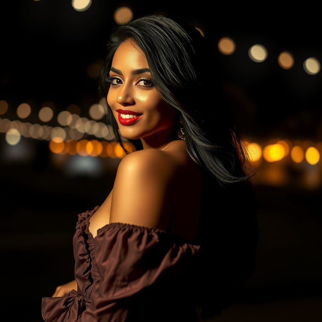Elegant Latin Woman in Mini Dress